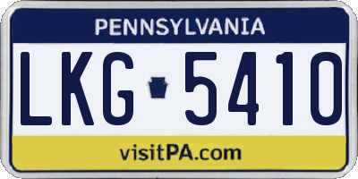 PA license plate LKG5410