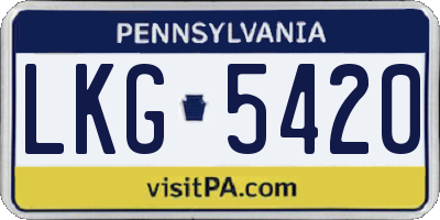 PA license plate LKG5420