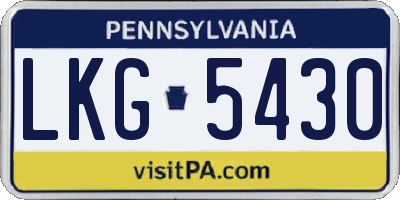 PA license plate LKG5430