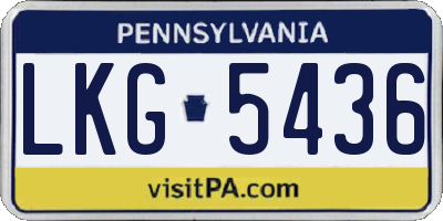 PA license plate LKG5436