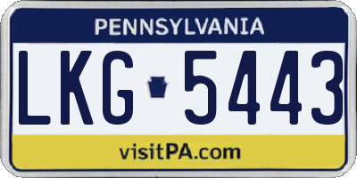 PA license plate LKG5443