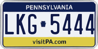 PA license plate LKG5444
