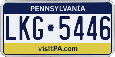 PA license plate LKG5446