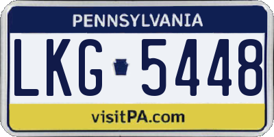 PA license plate LKG5448