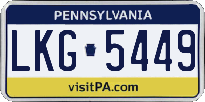 PA license plate LKG5449