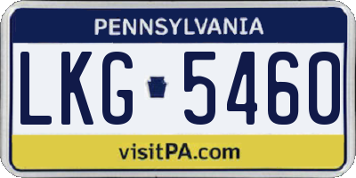 PA license plate LKG5460