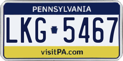 PA license plate LKG5467