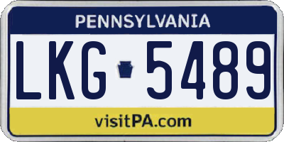 PA license plate LKG5489