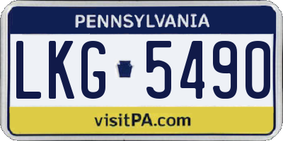 PA license plate LKG5490