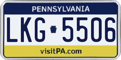 PA license plate LKG5506