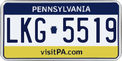 PA license plate LKG5519