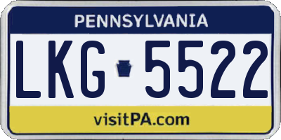 PA license plate LKG5522