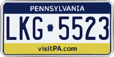 PA license plate LKG5523