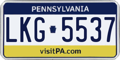 PA license plate LKG5537