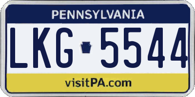 PA license plate LKG5544