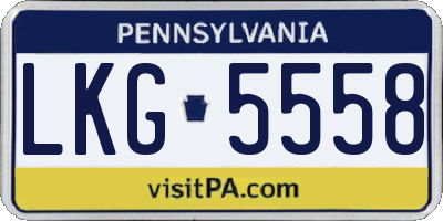 PA license plate LKG5558
