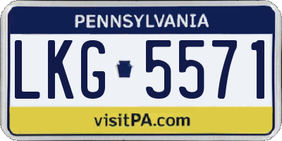 PA license plate LKG5571