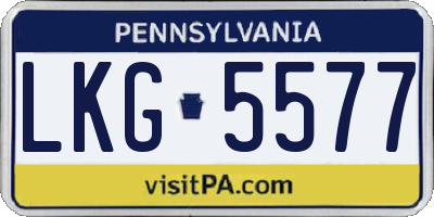 PA license plate LKG5577