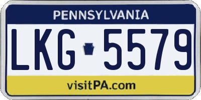 PA license plate LKG5579