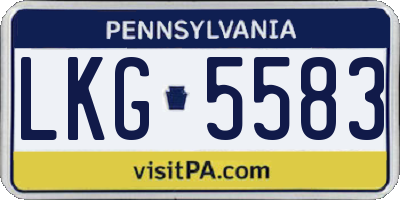 PA license plate LKG5583