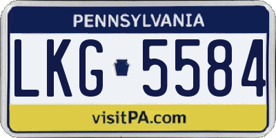 PA license plate LKG5584
