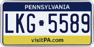 PA license plate LKG5589