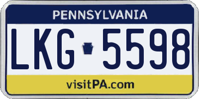 PA license plate LKG5598