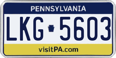 PA license plate LKG5603