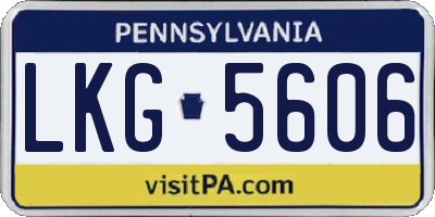 PA license plate LKG5606