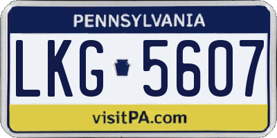 PA license plate LKG5607
