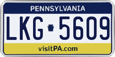 PA license plate LKG5609