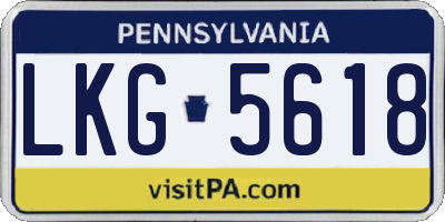 PA license plate LKG5618