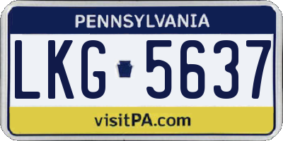 PA license plate LKG5637