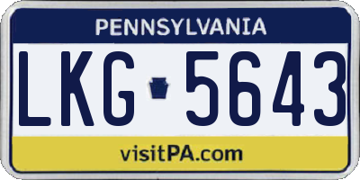 PA license plate LKG5643
