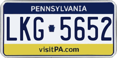 PA license plate LKG5652