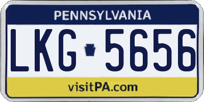 PA license plate LKG5656
