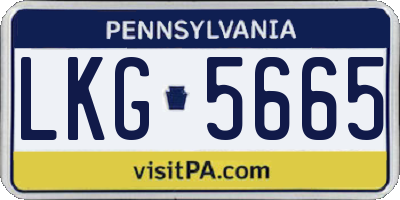 PA license plate LKG5665