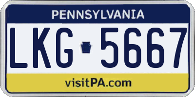 PA license plate LKG5667