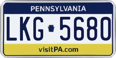 PA license plate LKG5680