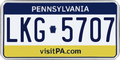PA license plate LKG5707