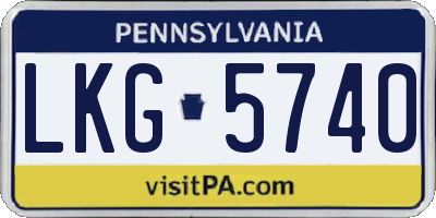 PA license plate LKG5740