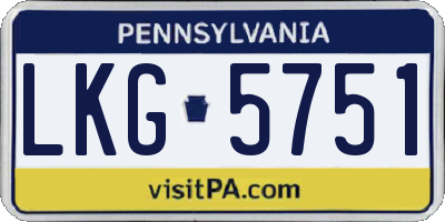 PA license plate LKG5751
