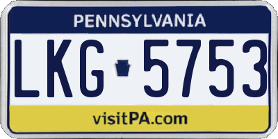 PA license plate LKG5753