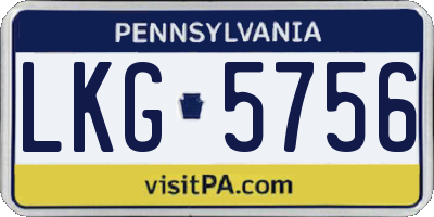 PA license plate LKG5756