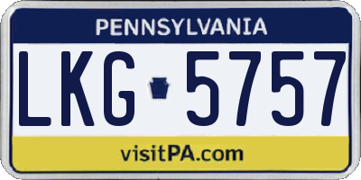 PA license plate LKG5757