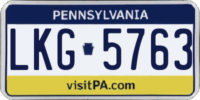 PA license plate LKG5763