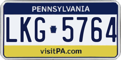 PA license plate LKG5764