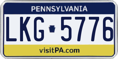 PA license plate LKG5776