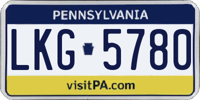 PA license plate LKG5780
