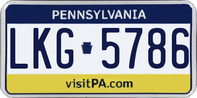 PA license plate LKG5786